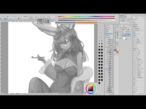 無言で作業垂れ流し【お絵かき/尾丸ポルカ】