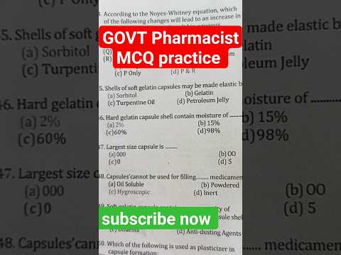 GOVT Pharmacist MCQ | #pharmacist #shortsfeed #shots #shorts #video #viral #mcq #govtjobs #exam