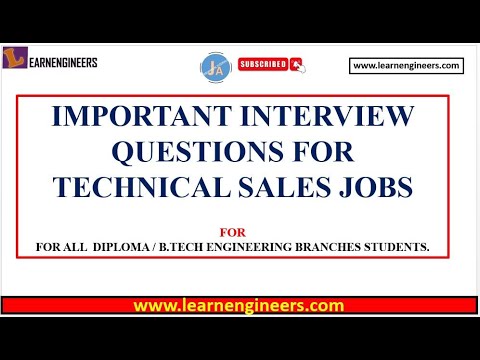 TECHNICAL SALES IMPORTANT INTERVIEW QUESTIONS FOR ALL ENGINEERING STREAMS STUDENTS. || SALES JOBS ||