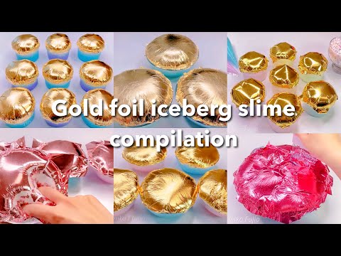 【ASMR】🥇金箔アイスバーグスライムまとめ🥇【音フェチ】Gold foil iceberg slime compilation