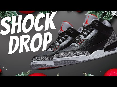 SHOCK DROP! GO! JORDAN 3 BLACK CEMENT