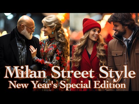 Milan's New Year's Eve Street Fashion and Gift Hunt! 🌟🛍️🥂. Midnight Italian Style in Milan