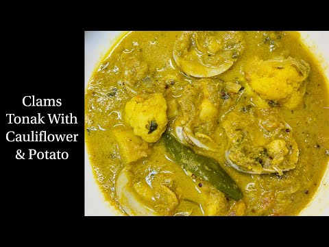 Clams Tonak With Potato & Cauliflower|Goan Kubbe Curry With Coconut|Clams With Cauliflower- Natasha