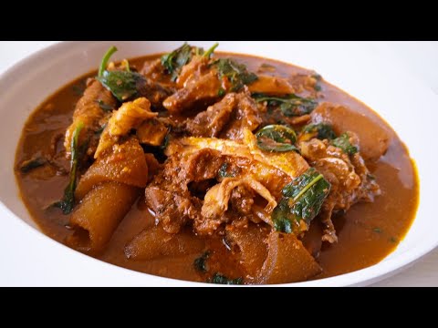 How To Cook Ogbono Soup with Garden Egg Leaves