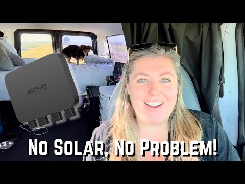 NO SOLAR my EcoFlow Alternator Charger to the RESCUE! Stealth Van Life with no roof solar