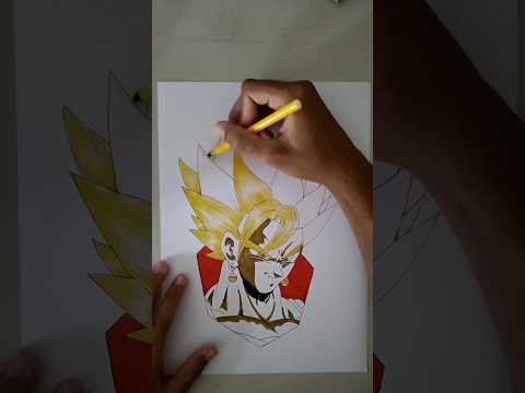 Drawing vegito DBZ #drawings #vegitossj #vegito #dragonballart #asmr #fanartanime #shorts