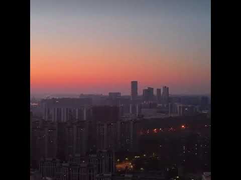 This is Zhengzhou zhengdong new district, the sunset is so beautiful.#Zhengzhou