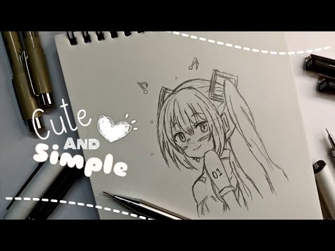 Hatsune miku cute and easy sketch ✨ || #drawing #anime