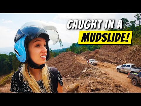 Caught in Mudslides in Laos! (Thakhek Motorbike Loop Day 2)