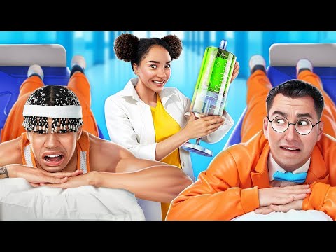 Alunos Atleta vs  Nerd no Hospital! Doutor Mau vs  Doutor Bom! Situações Engraçadas com Prisioneiros