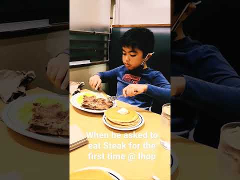 When Peter asked for a Steak for the first time @IHOP #shorts #kids #explorefood