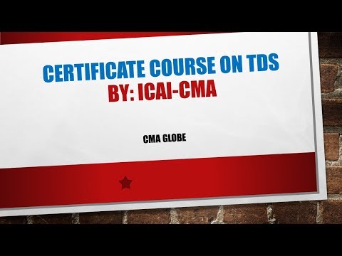 Certificate Course on TDS by ICAI-CMA