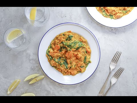 TASTY & NOURISHING EASY SWEET POTATO + SPINACH VEGGIE PACKED DAL RECIPE | PLANT BASED | EASY |