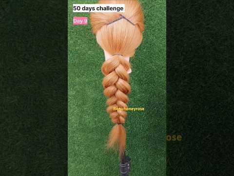 50 Days challenge/Day 9/#renuhoneyrose #hairstyle #hairstylechallange #easyhairstyle #shorts