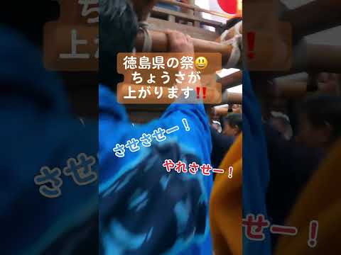 徳島まで行ってきました😃お神輿とは違う、太鼓と子供の乗った『ちょうさ』❗️高く差し上げる瞬間は格別です‼️ #japaneseculture #matsuri #祭 #ちょうさ #徳島県 #四国