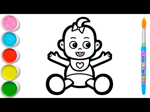 Baby and Toys Drawing, Painting, Coloring for Kids and Toddlers | Easy Drawing #347