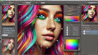 Retouching (using frequency separation in photoshop