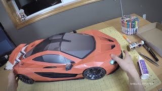 Building the McLaren P1 supercar paper model . Artist POV