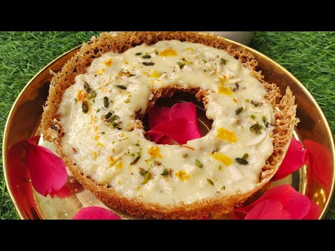 हलवाई जैसा परफेक्ट  घेवर बिना किसी सांचे के | Ghevar Recipe | Malai Ghevar | @nishamadhulika