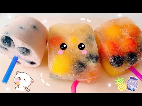 🍍😎夏日甜品 食譜🍇天然鮮果乳酪雪條😍最簡單做法❗不用雪條模❗#Shorts| Chuchu豬 TV