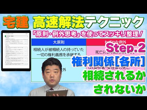 『宅建』高速解法07～相続されるか（権利関係）[Step.2]高速解法テクニックを使って、各選択肢の◯×を見極めます。