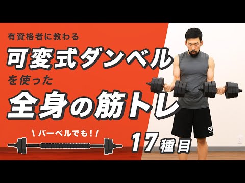 ダンベルを使った全身の筋トレ｜宅トレでボディメイク！【17種目】