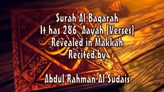 SURAH AL BAQARAH FULL by sheikh Sudais