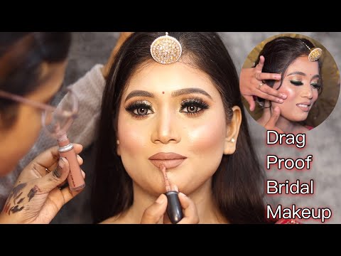 DRAG PROOF BRIDAL MAKEUP ✅ STEP BY STEP FOR BEGINNERS | WINTER MAKEUP TIPS AND TRICKS | Glossy look