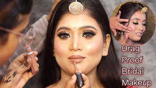 DRAG PROOF BRIDAL MAKEUP ✅ STEP BY STEP FOR BEGINNERS | WINTER MAKEUP TIPS AND TRICKS | Glossy look