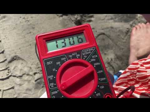 Grounding Earthing at Beach with voltmeter ohm meter test