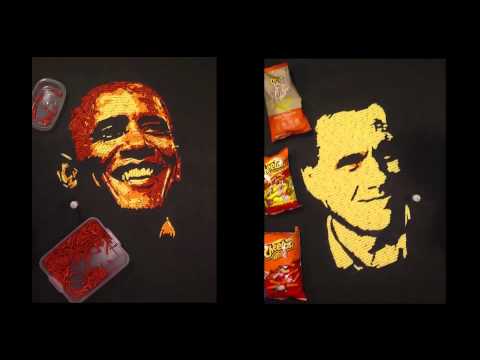 Cheetos Portraits Obama VS Romney