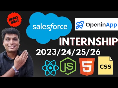 Internship For College Students & Freshers | New Internship Hiring 2024 2025 2026 Batch | Salesforce