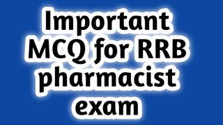 Rrb pharmacist exam