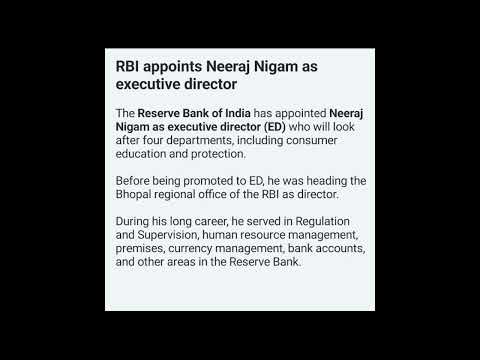 #rbi #appointed Neeraj Nigam #shortvedio #gkfacts #currentaffairs