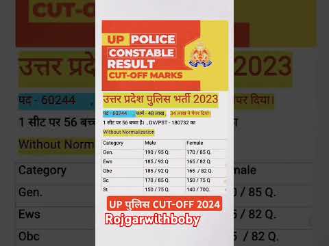 up पुलिस 2024 Expected cutoff|up police safe score 2024| up police cut off| up police cutoff #shorts