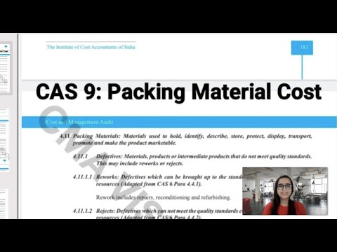 CAS 9: PACKING MATERIAL COST | CMA FINAL | COST AND MANAGEMENT AUDIT | PAPER-17 |GROUP 4| COST AUDIT