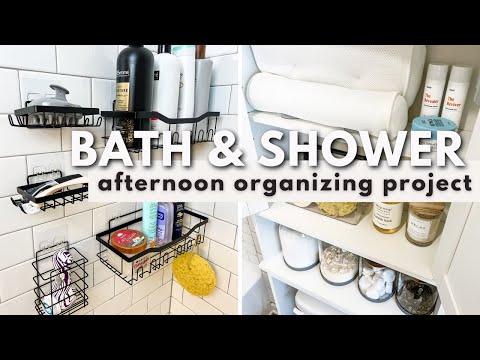 REALISTIC SHOWER ORGANIZATION | Organizing My Shared Shower And Bath Supplies In One Afternoon