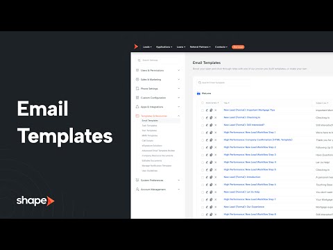 Email Templates in Shape Software CRM