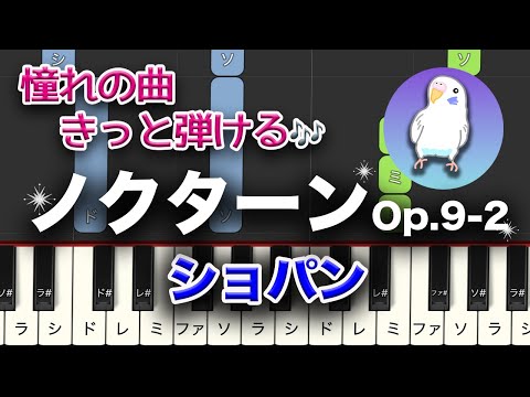 ショパン「ノクターン Op.9-2」簡単ピアノ　初級レベル★★☆☆☆　ハ長調