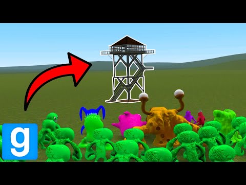 RAINBOW GARTEN OF BANBAN CREATURES VS TOWERS! - Garry's mod sandbox