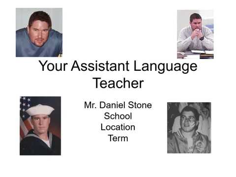 Your Assistant English Teacher-  Template for Teacher Intros for the JET Program