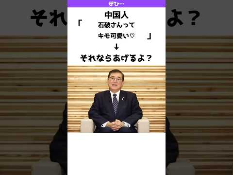 【中国で大人気】石破さんキモ可愛い♡→じゃあ•••