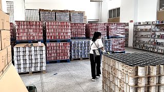 The process of mass production of packaged iron cans with astonishing productivity