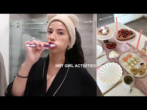 hot girl activities (tea party, beauty haul, skincare)