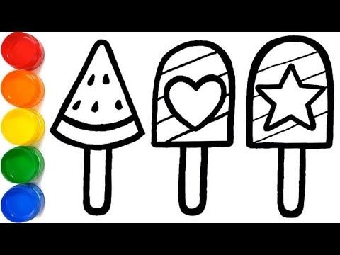 How to draw cute Icecream | Icecream drawing coloring painting for kids@Kiddysbox123