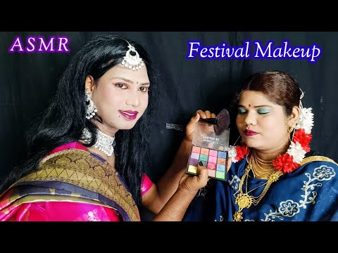 ASMR~ Does My Elder Bro Indian Festival Bridal Makeup (Tingles Roleplay) @asmrsangi7044  🌹👩‍🎤🎨