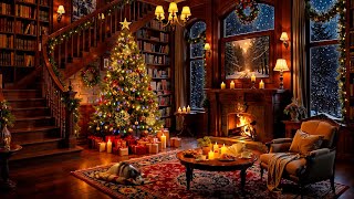 Christmas Jazz Instrumental & Fireplace Sounds🎄Jazz Music in Cozy Christmas Ambience to Work, Study