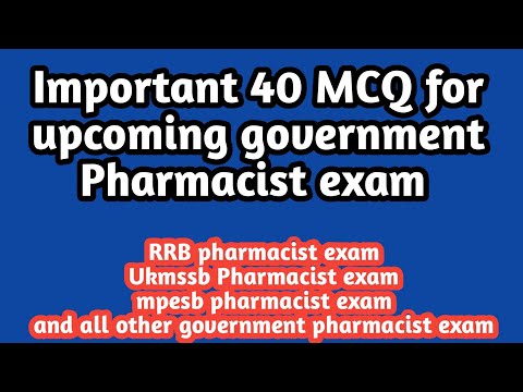 important MCQ for government pharmacist exam preparation#rrb pharmacist exam preparation#pharma mcq