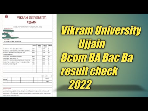 BA, Bcom, BA Bac result check 2022 Vikram University result check college result check