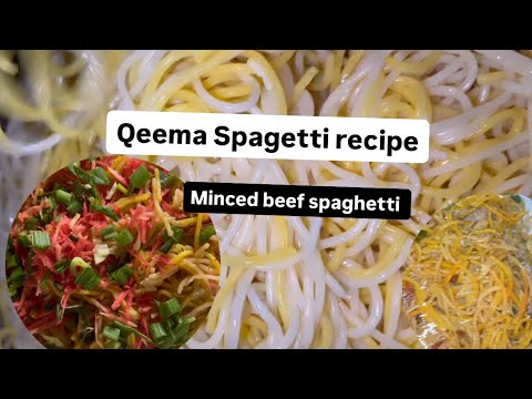 Qeema spaghetti | meat spaghetti noodles part 1 #recipe #cooking #food